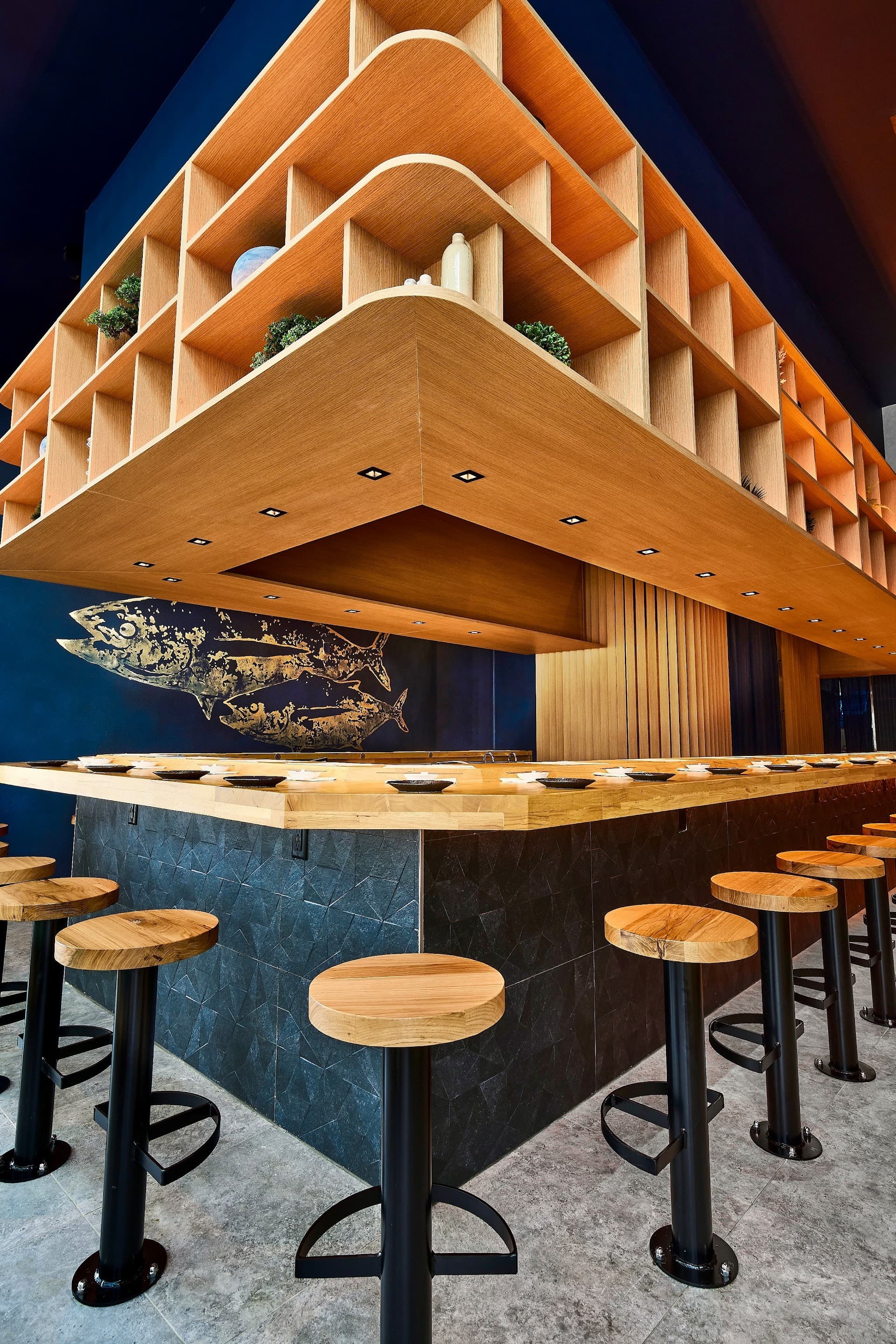 OMAKAI hand roll bar interior design in Miami