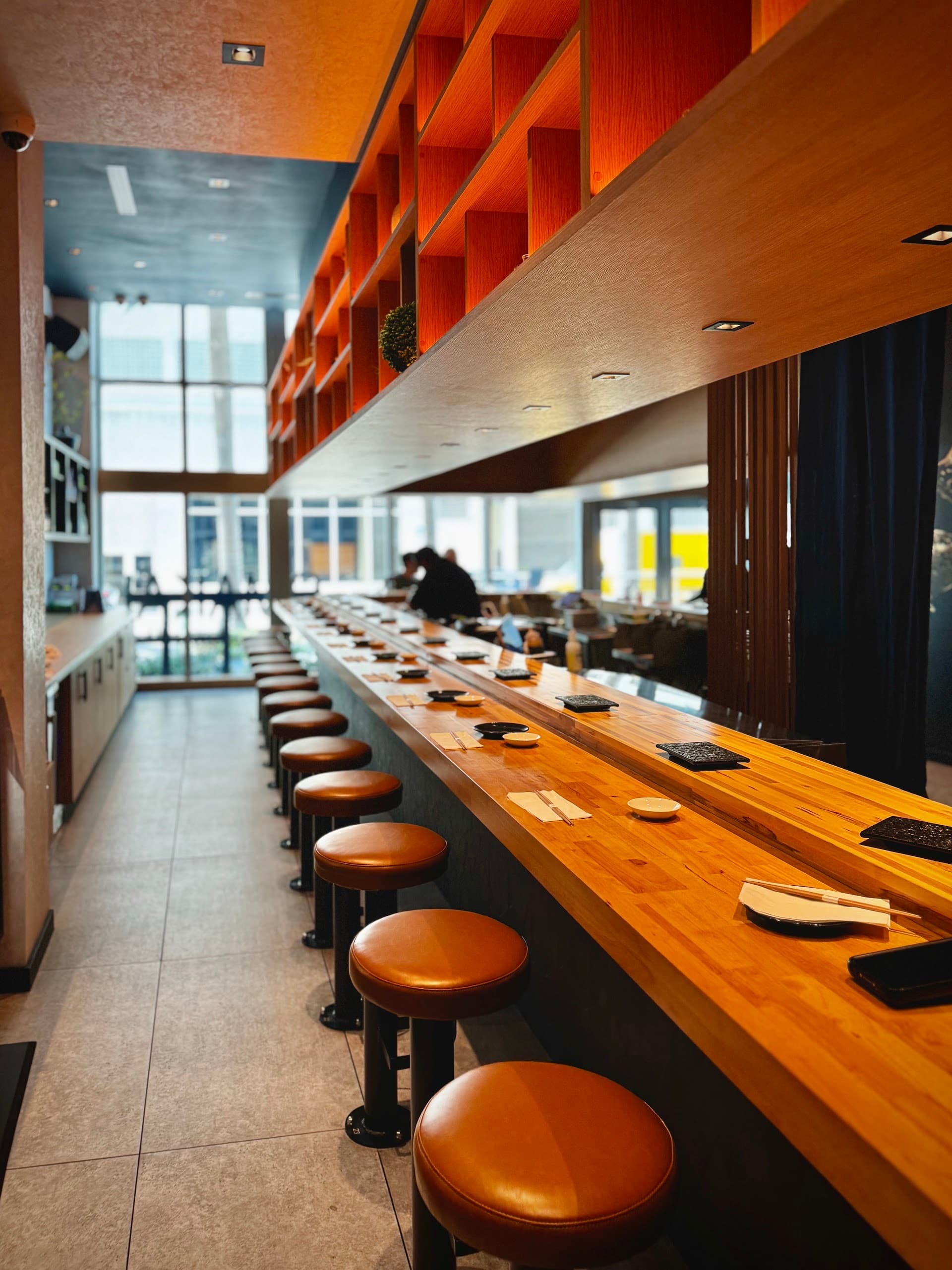 Modern interior of OMAKAI hand roll bar in Miami