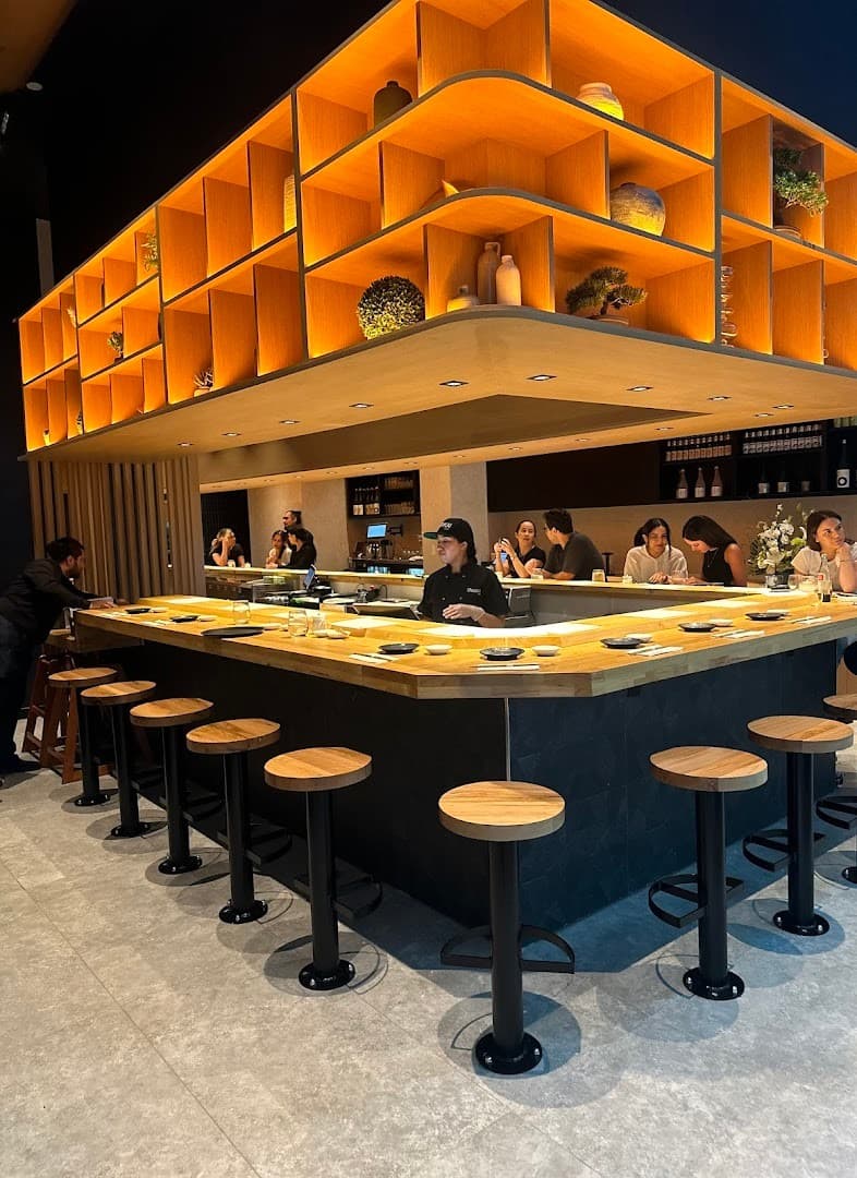Interior of OMAKAI hand roll bar in Miami