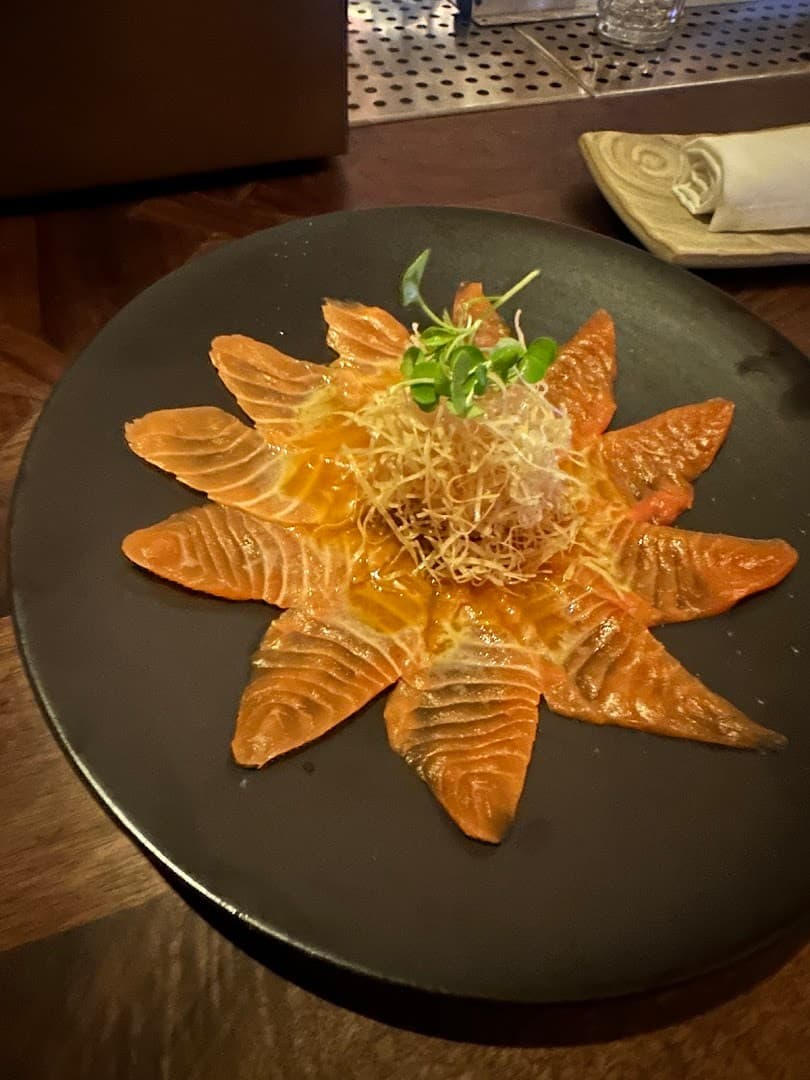 Salmon sashimi dish at Osaka Miami