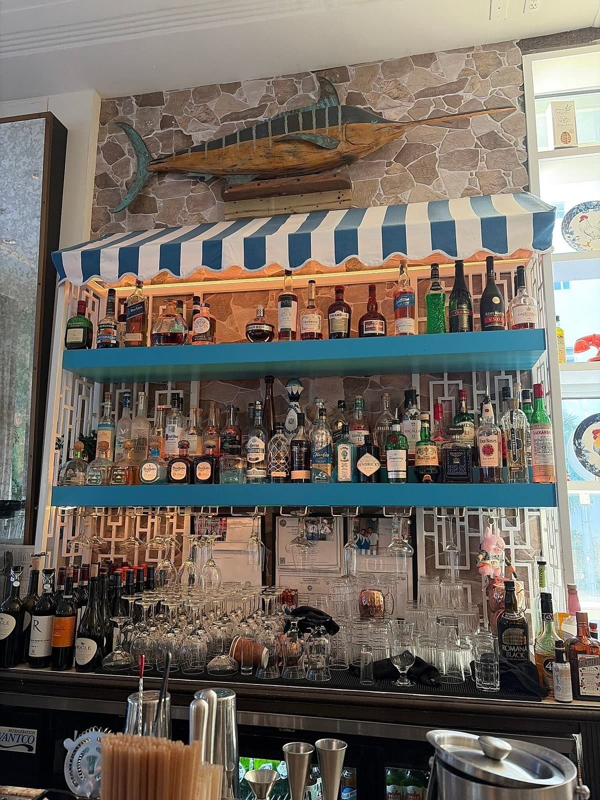 Bar area at Osteria Positano in Miami Beach