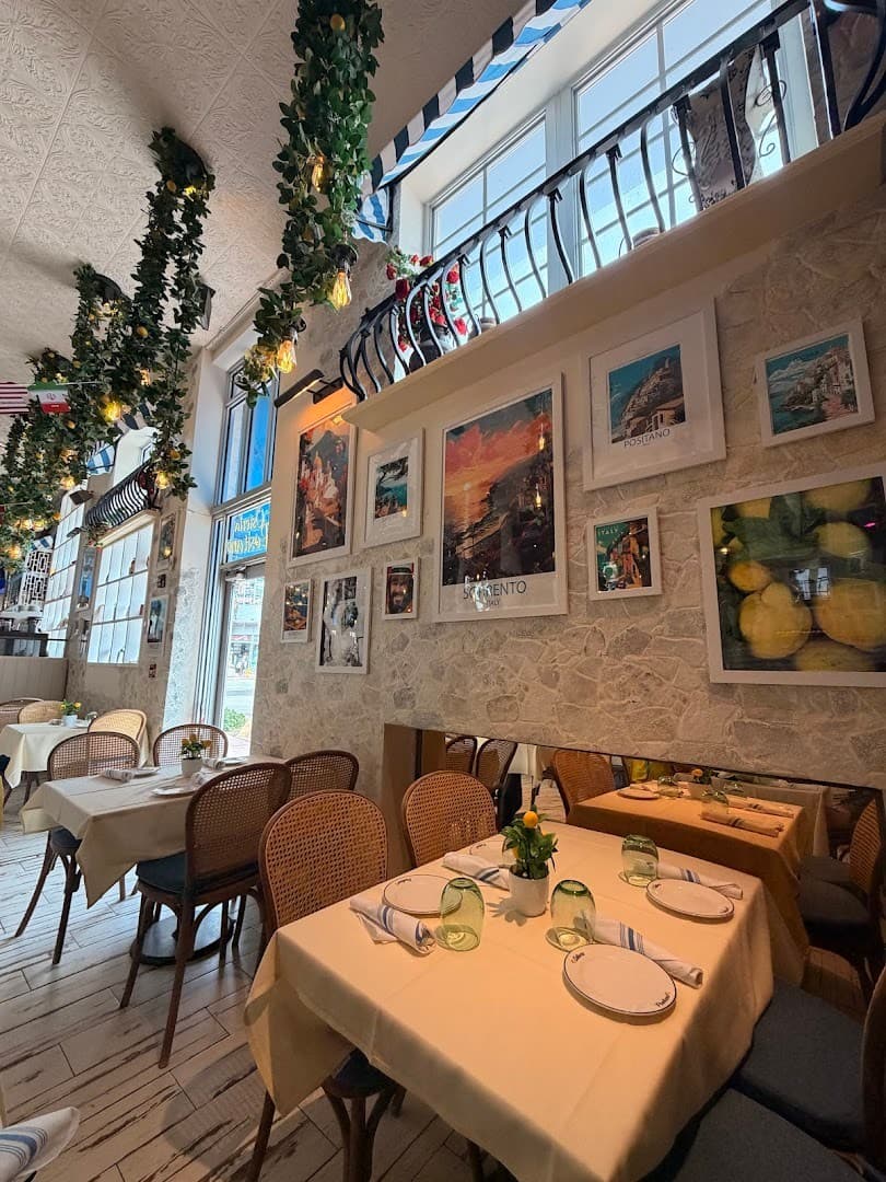 Interior view of Osteria Positano in Miami Beach