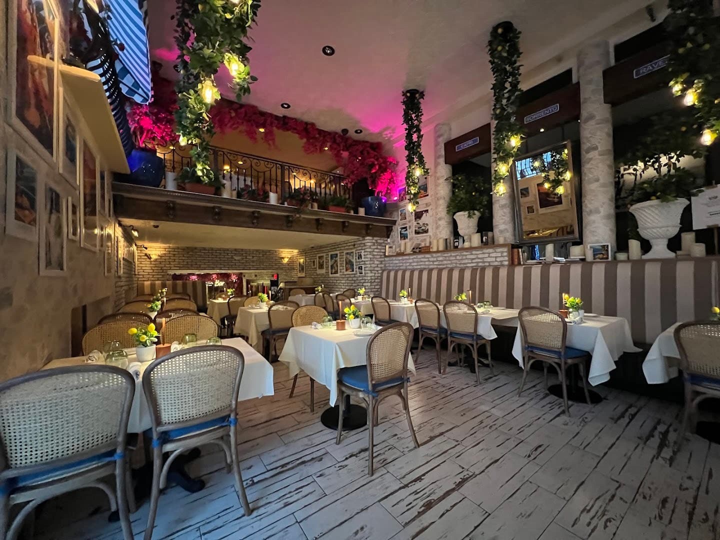 Osteria Positano interior dining scene Miami Beach