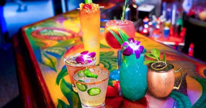 Colorful cocktails at Palace Bar & Restaurant in Miami Beach