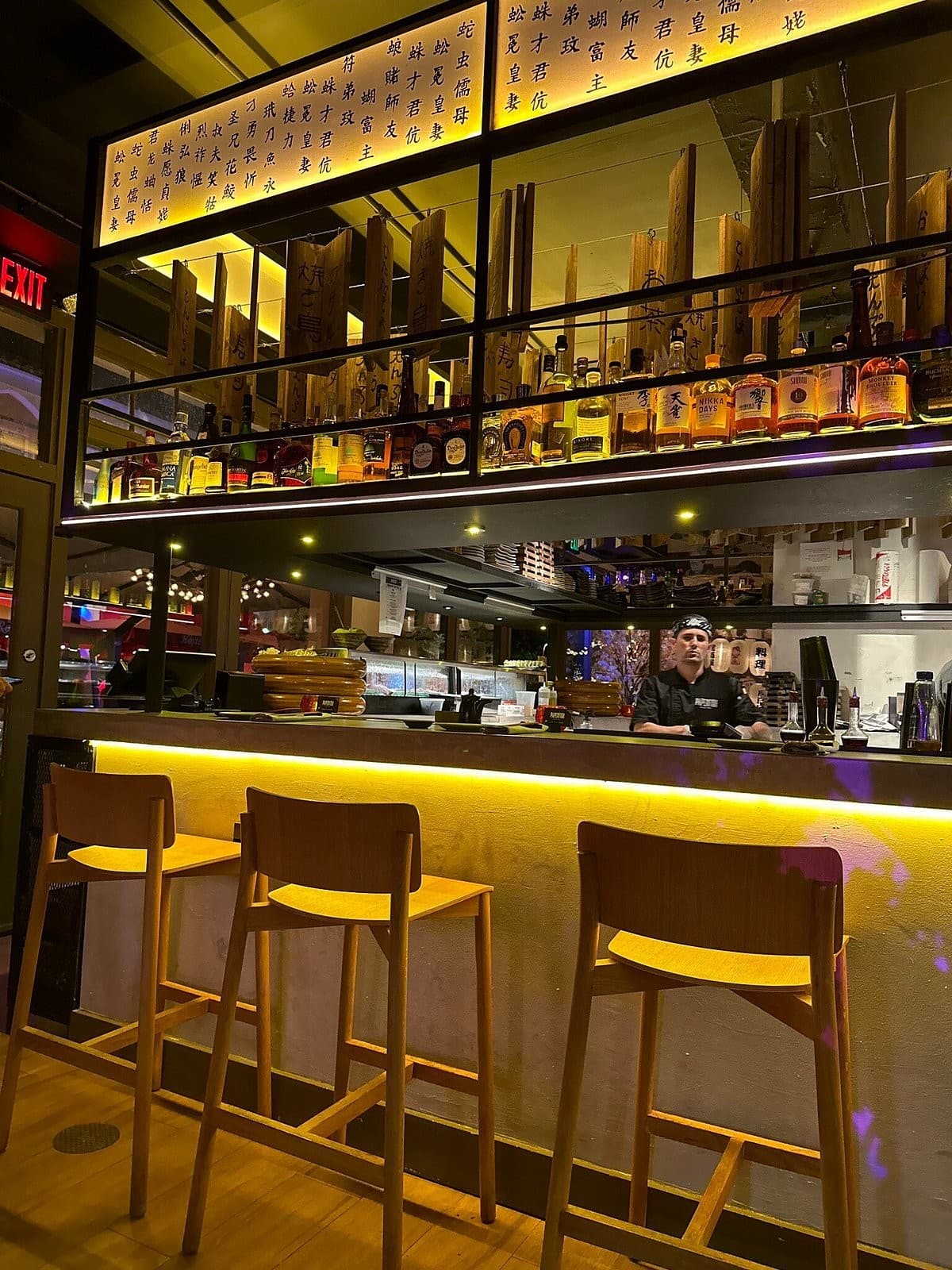 Bar area at Paperfish Sushi in Miami