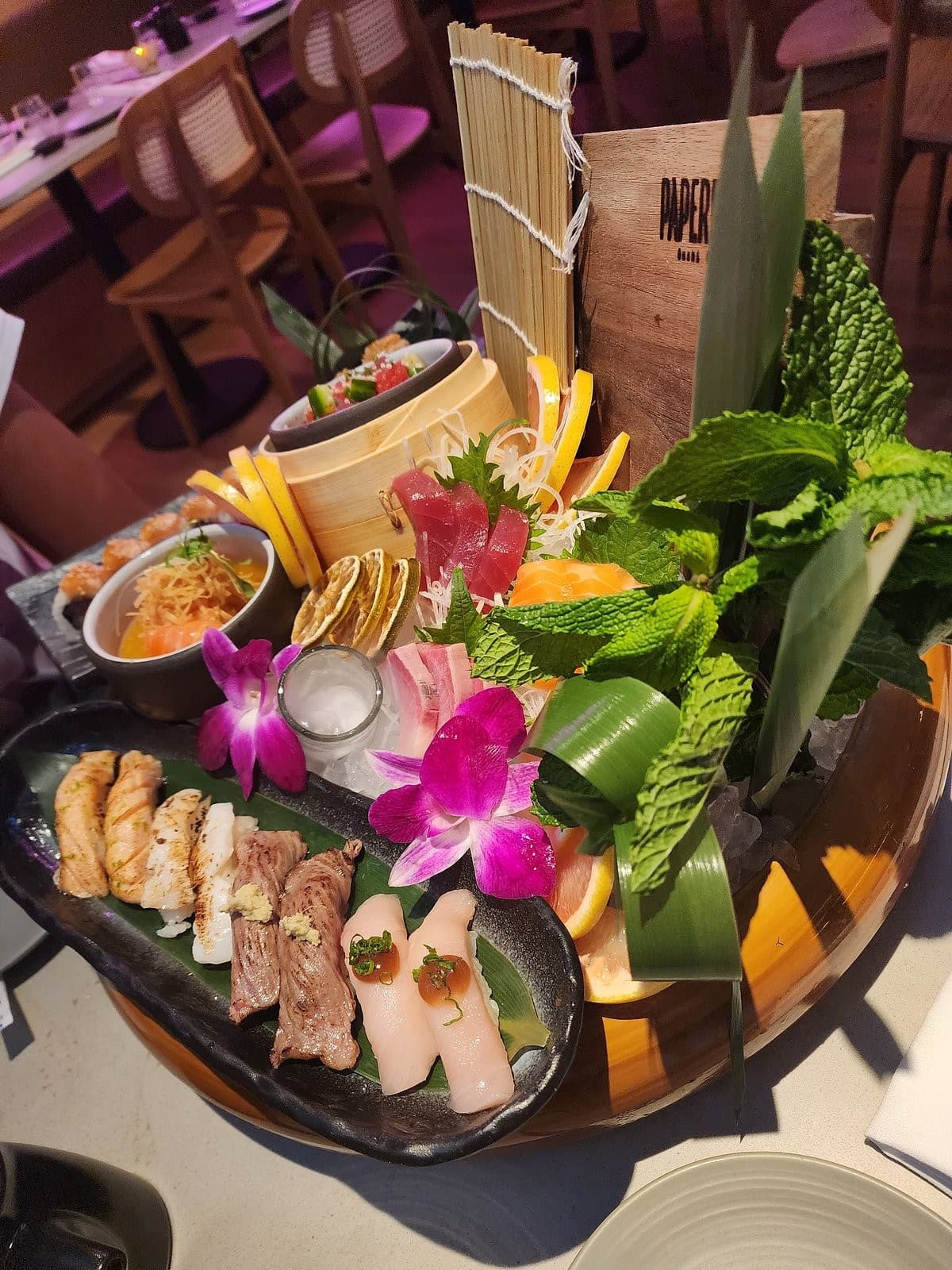 Sushi platter at Paperfish Sushi in Miami