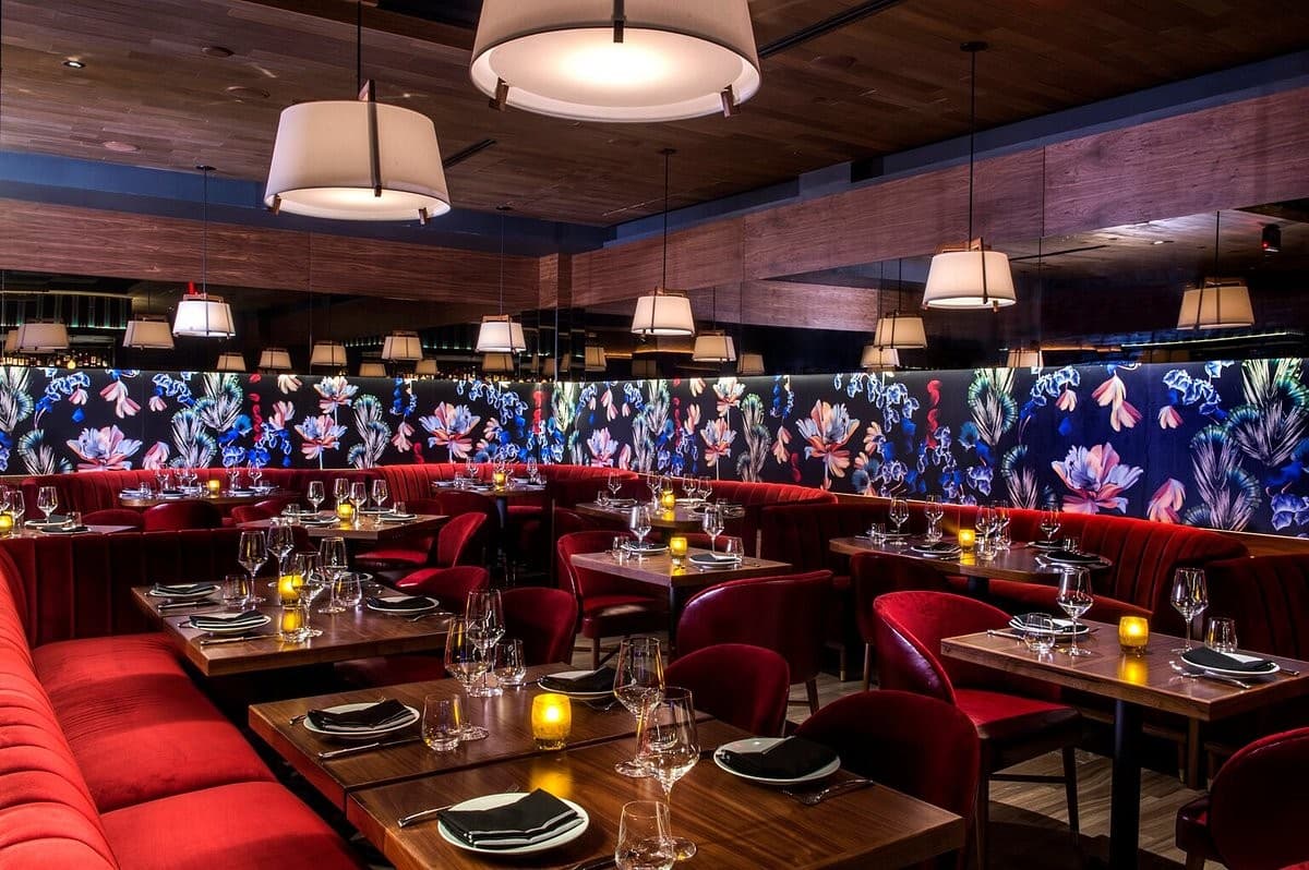 Lush interior of Papi Steak in Miami Beach