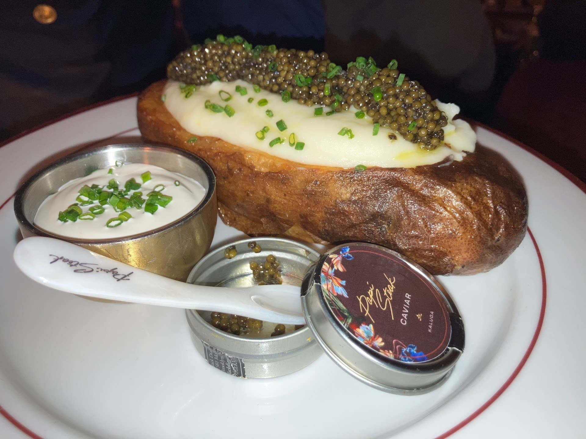 Caviar stuffed baked potato at Papi Steak Miami Beach