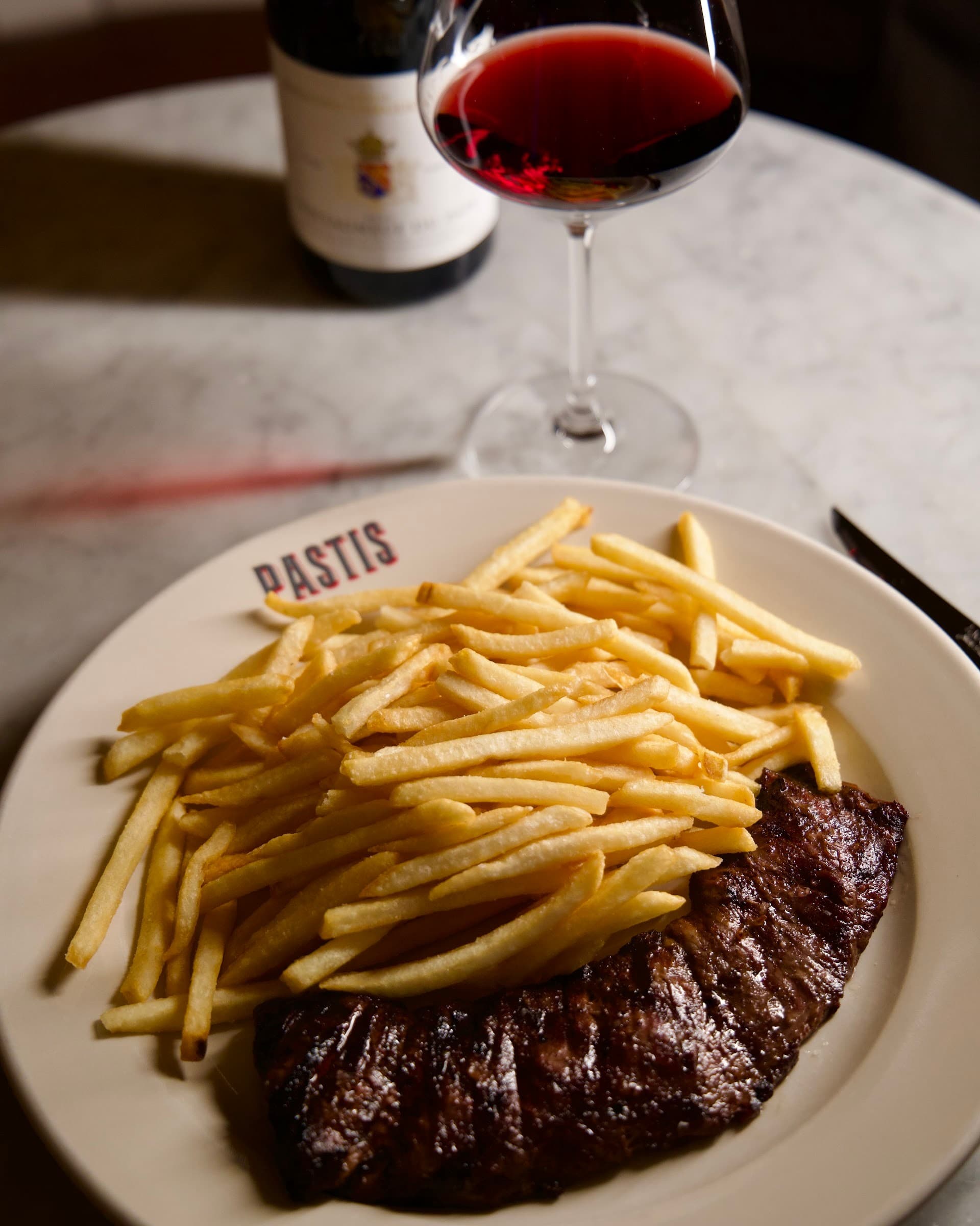 Delicious steak and fries at Pastis Miami