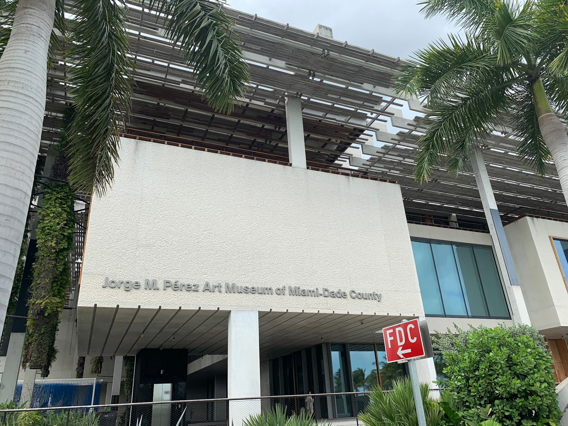 Pérez Art Museum Miami exterior view with palm trees
