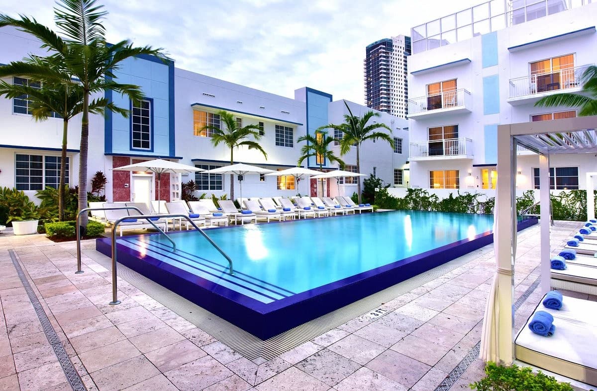 Pestana South Beach Miami pool area in Miami Beach