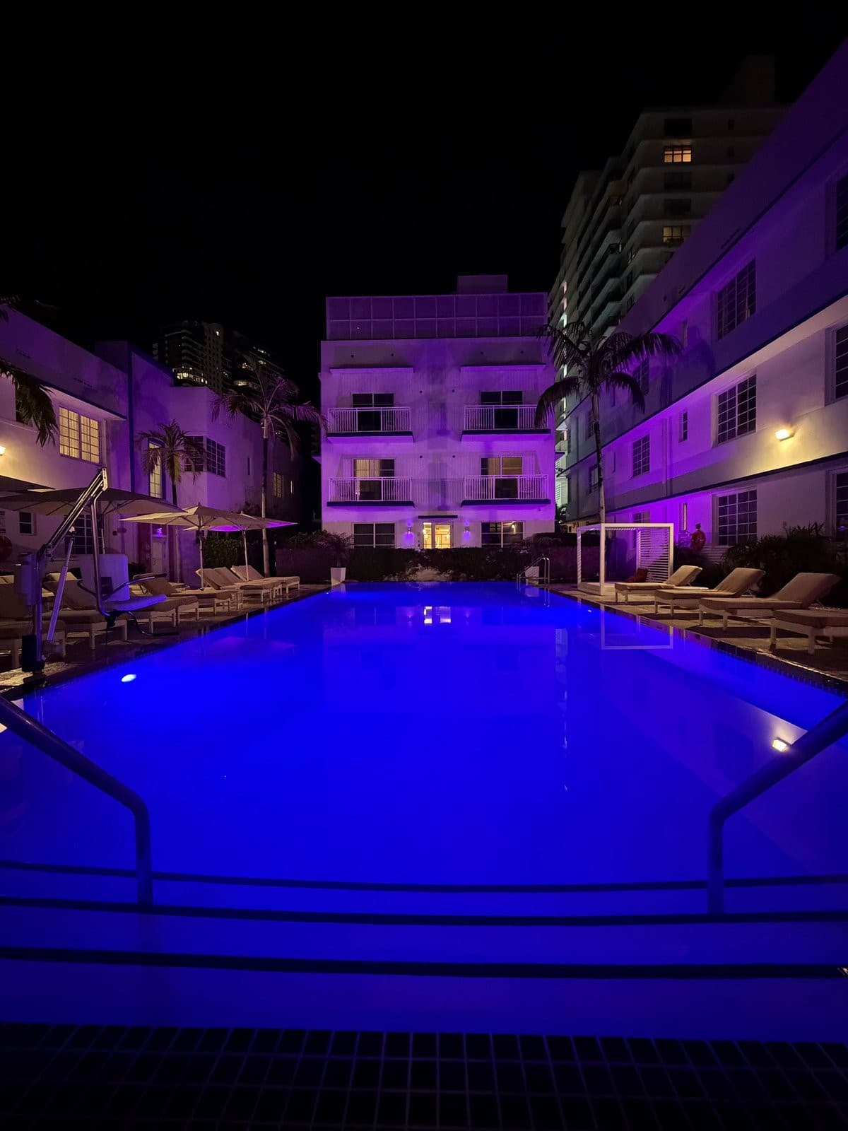 Pestana South Beach Miami pool at night