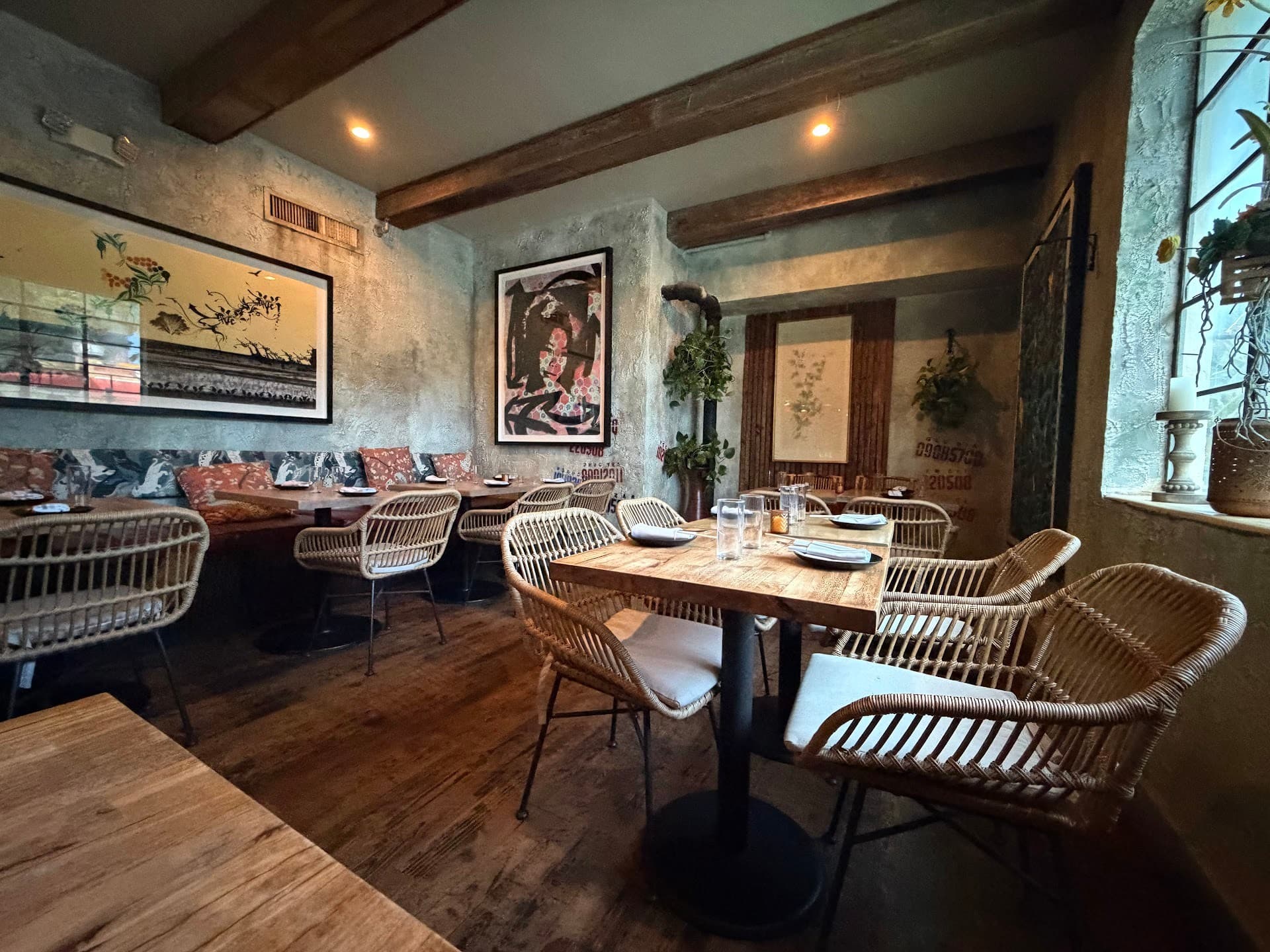 Stylish interior of Phuc Yea restaurant in Miami