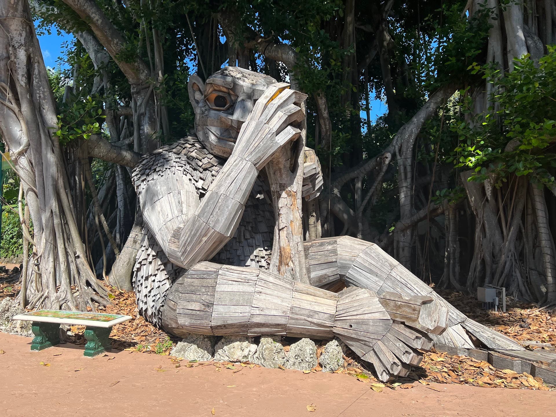 Wooden sculpture at Pinecrest Gardens in Miami