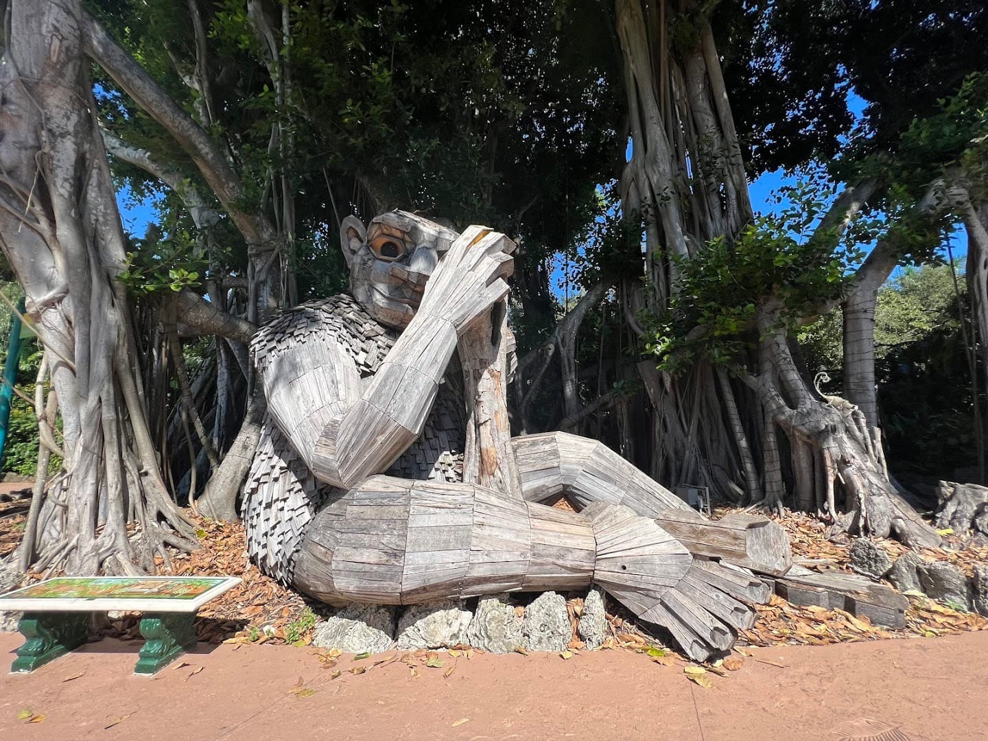 Wooden sculpture at Pinecrest Gardens in Miami