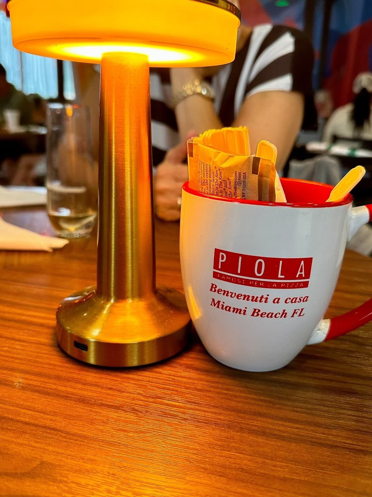 Dining area at Piola Italian Restaurant Miami Beach