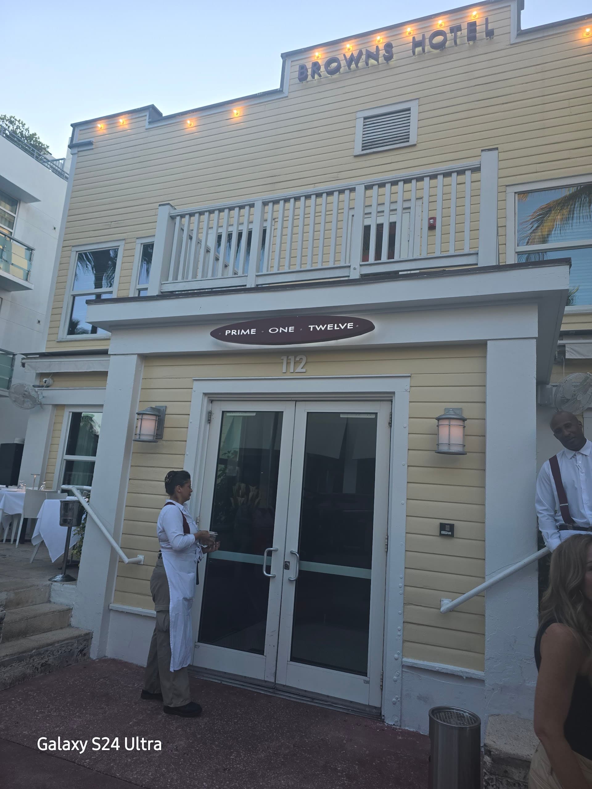 Prime 112 Restaurant exterior in Miami Beach