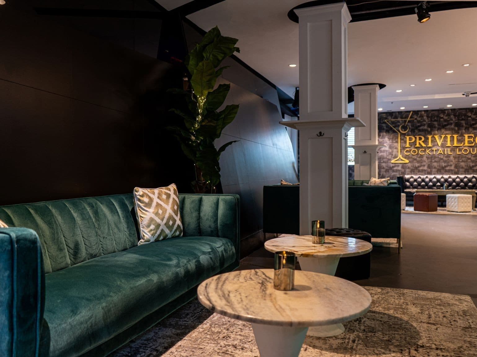 Stylish interior of Privilege Cocktail Lounge in Miami Beach