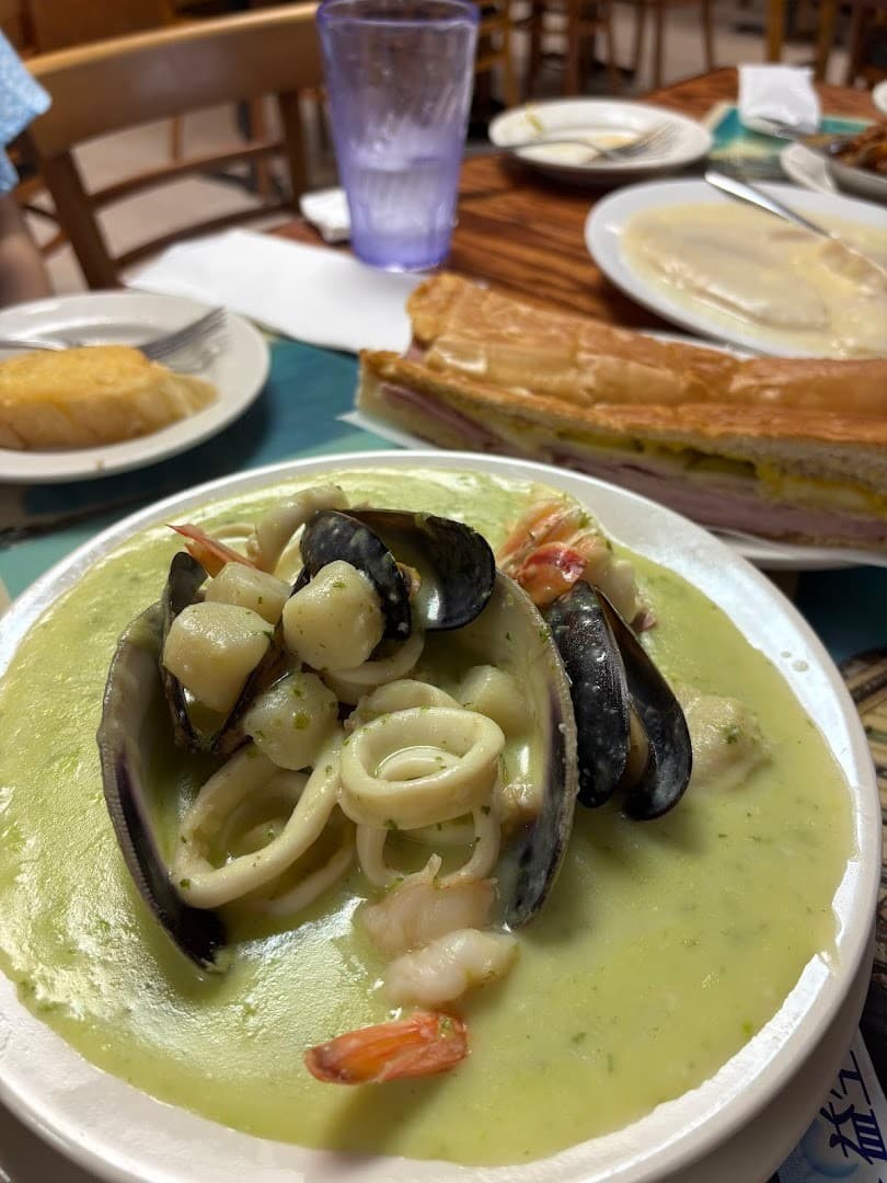 Seafood dish at Puerto Sagua Restaurant in Miami Beach