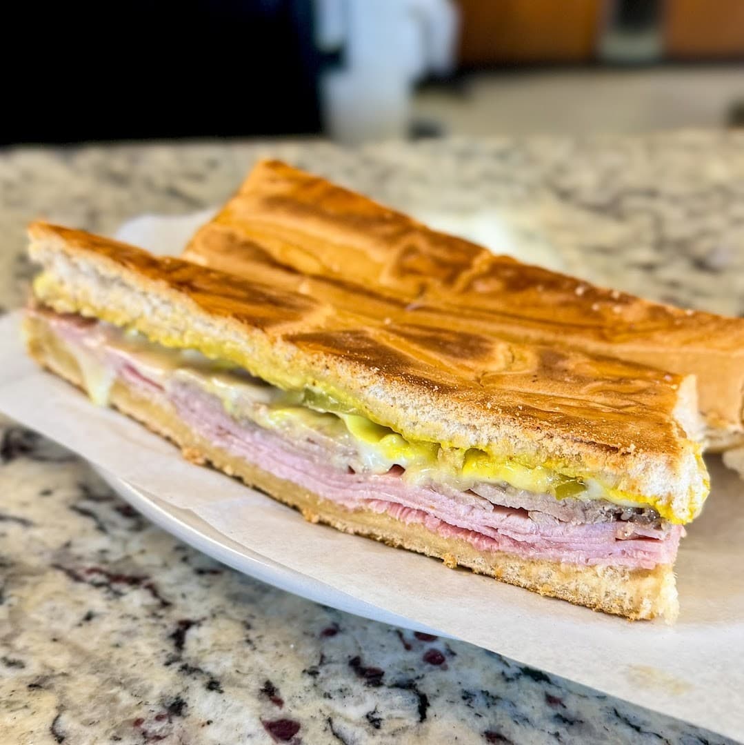 Cuban sandwich at Puerto Sagua Restaurant in Miami Beach