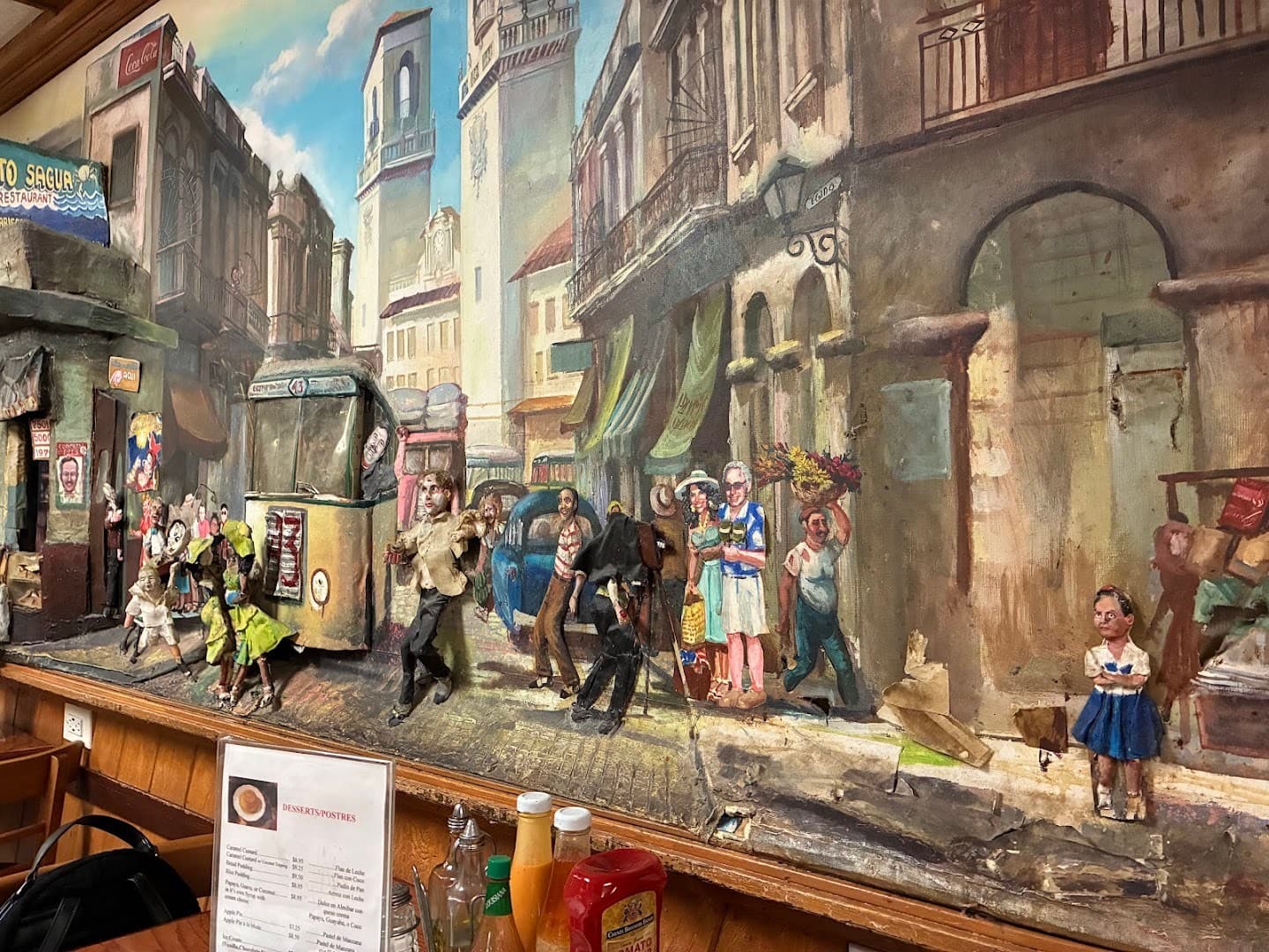 Interior mural at Puerto Sagua Restaurant in Miami Beach