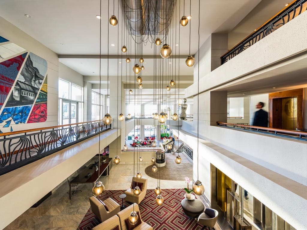Stylish lobby at Pullman Miami Airport hotel