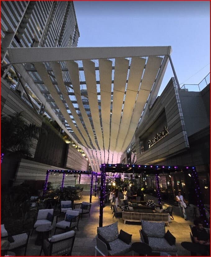 Puttshack Miami outdoor seating area at 701 S Miami Ave Level 4