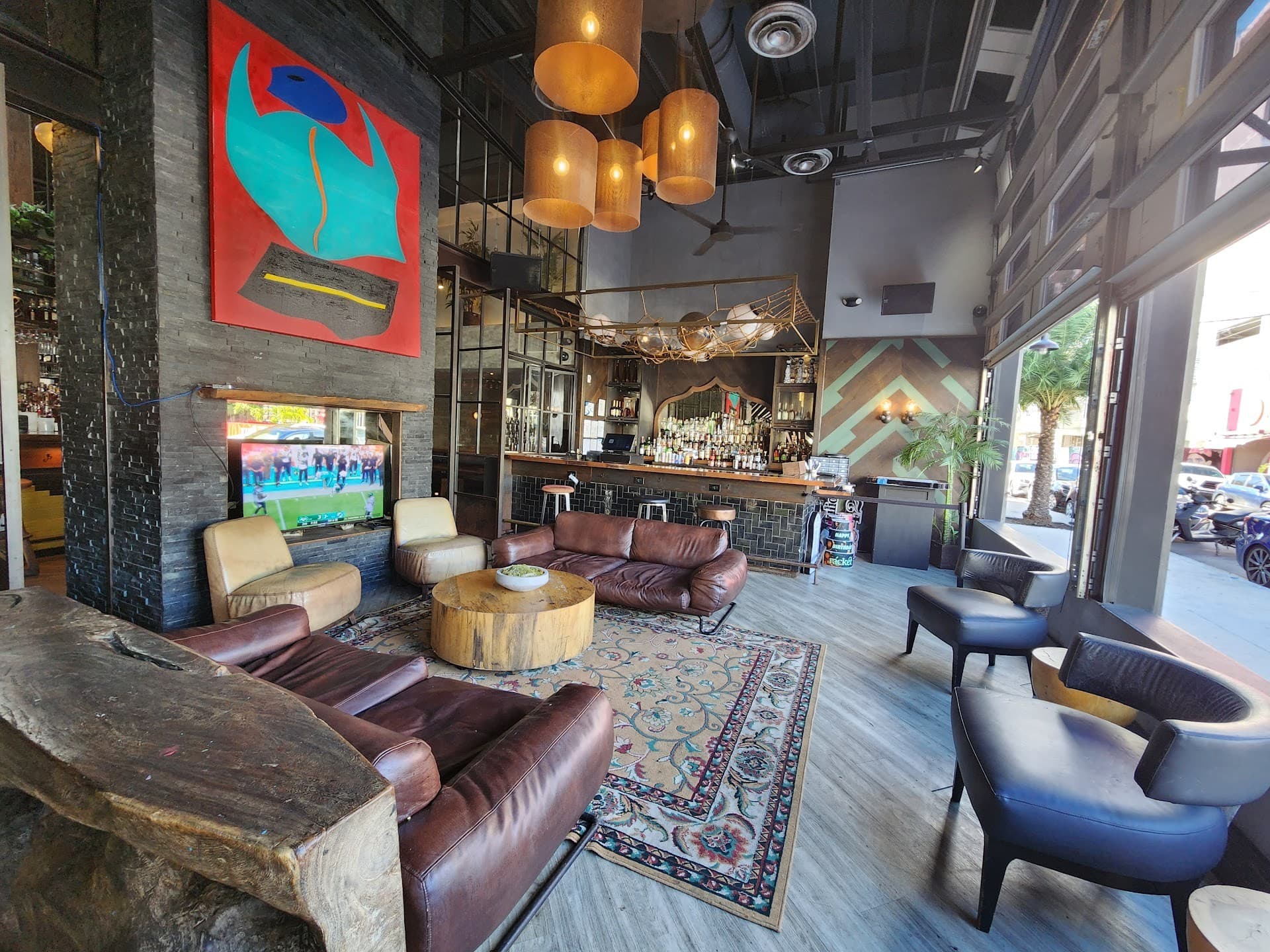 Stylish interior of Racket in Miami nightlife