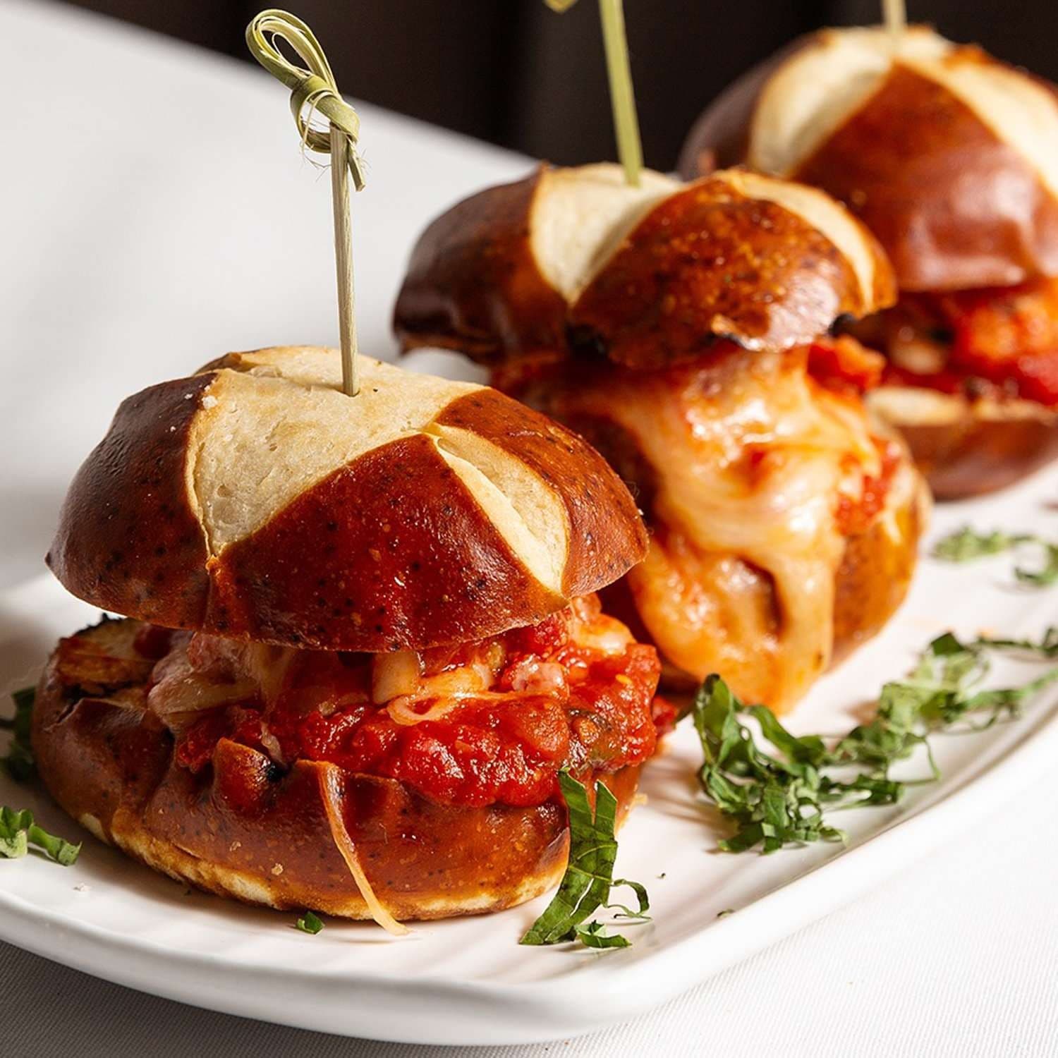 Pretzel sliders at Red Phone Booth in Miami