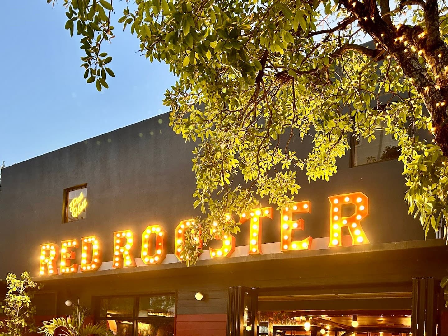 Red Rooster Overtown restaurant sign in Miami