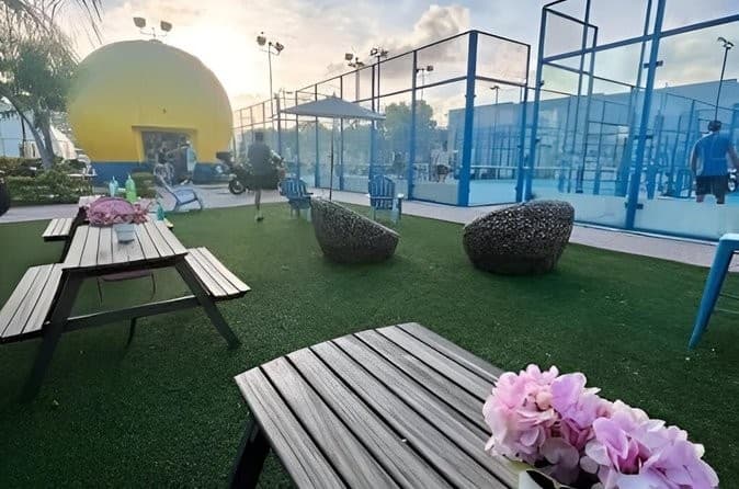 Outdoor area at Reserve Padel, 1000 MacArthur Cswy