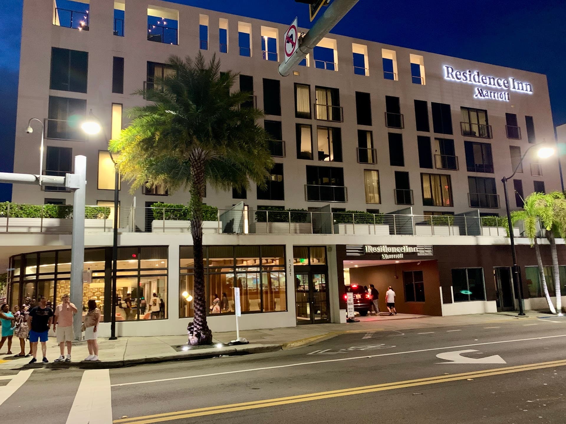 Residence Inn by Marriott Miami Beach exterior at night