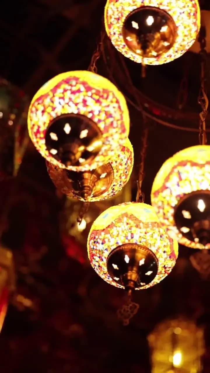 Colorful lanterns at Rishtedar restaurant in Miami