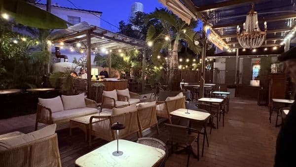 Cozy nighttime ambiance at River House Wine & Bar in Miami