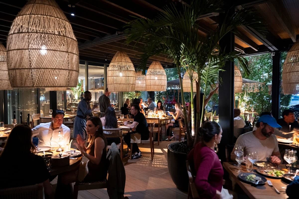 Stylish interior at RosaNegra Miami restaurant