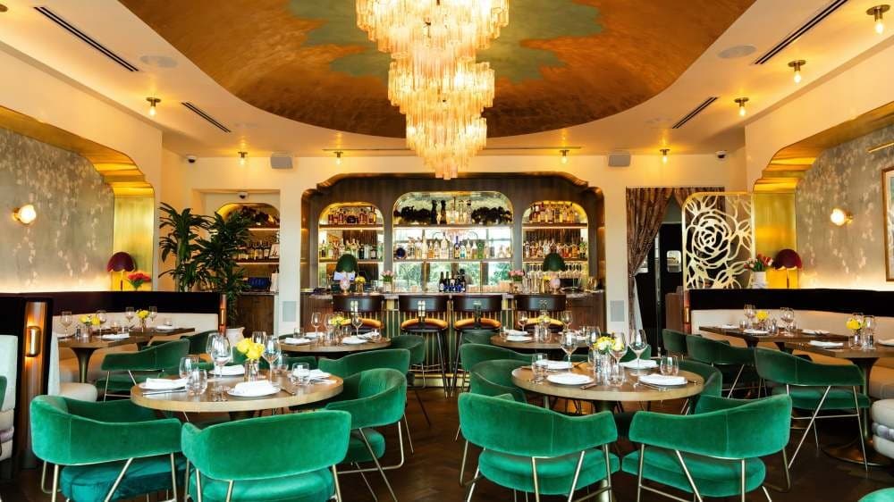 Rose Cafe & Restaurant interior in Sunny Isles Beach