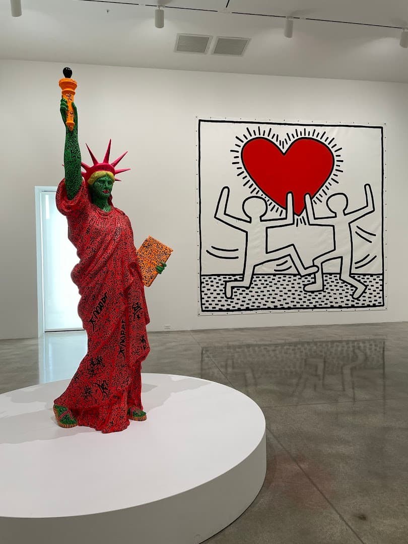 Colorful statue and mural at Rubell Museum Miami
