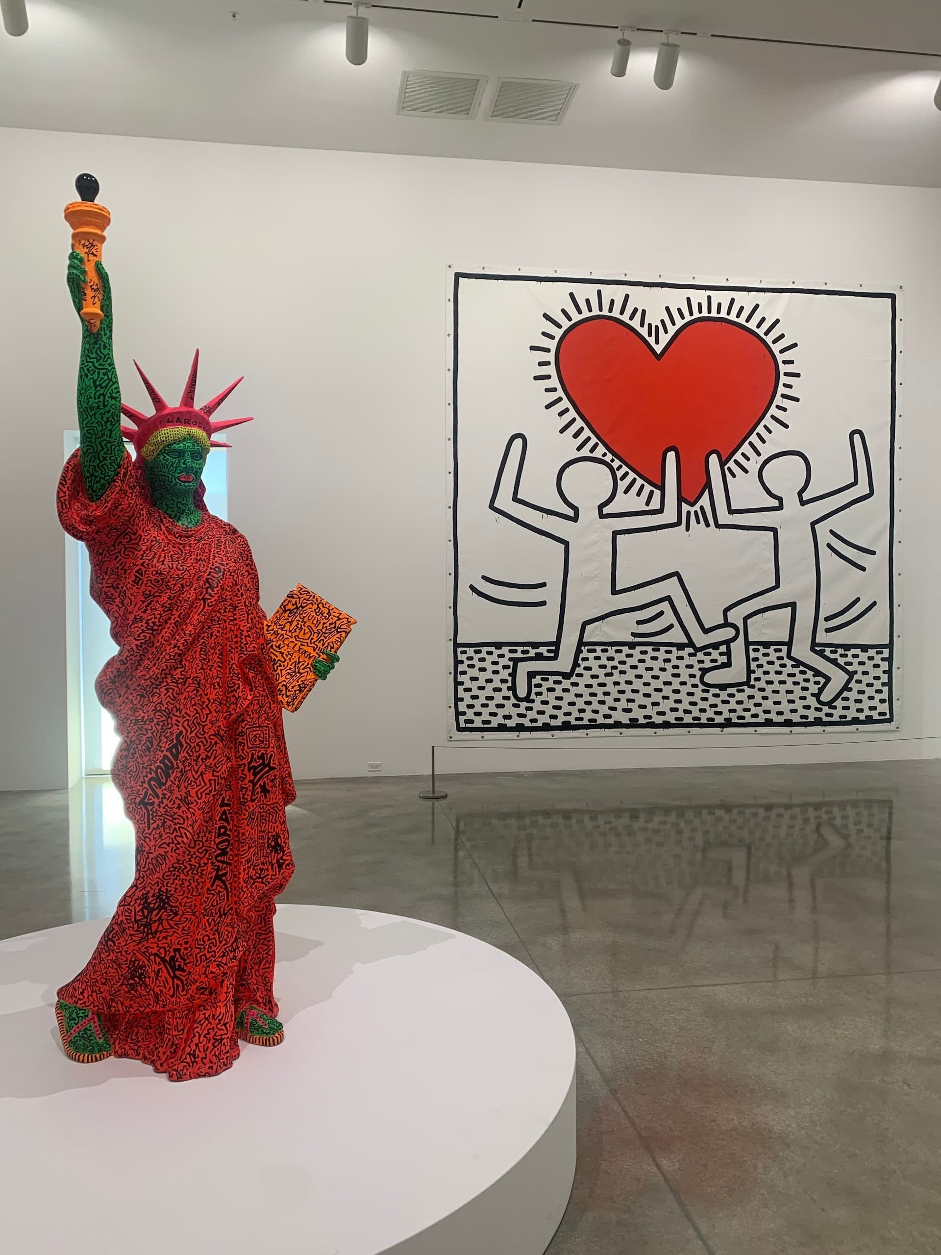 Statue and mural at Rubell Museum in Miami