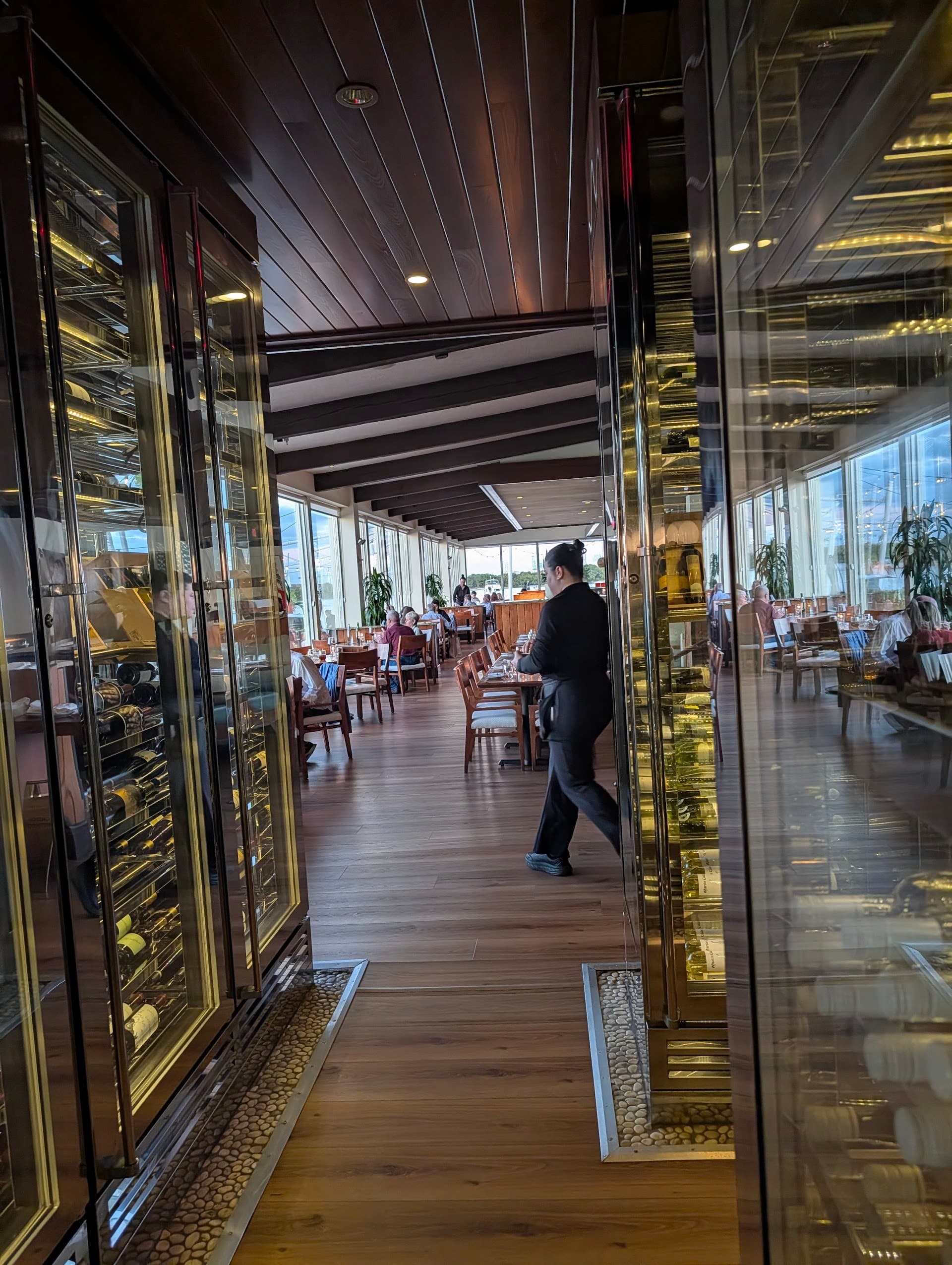Interior view of Rusty Pelican Miami restaurant in Key Biscayne