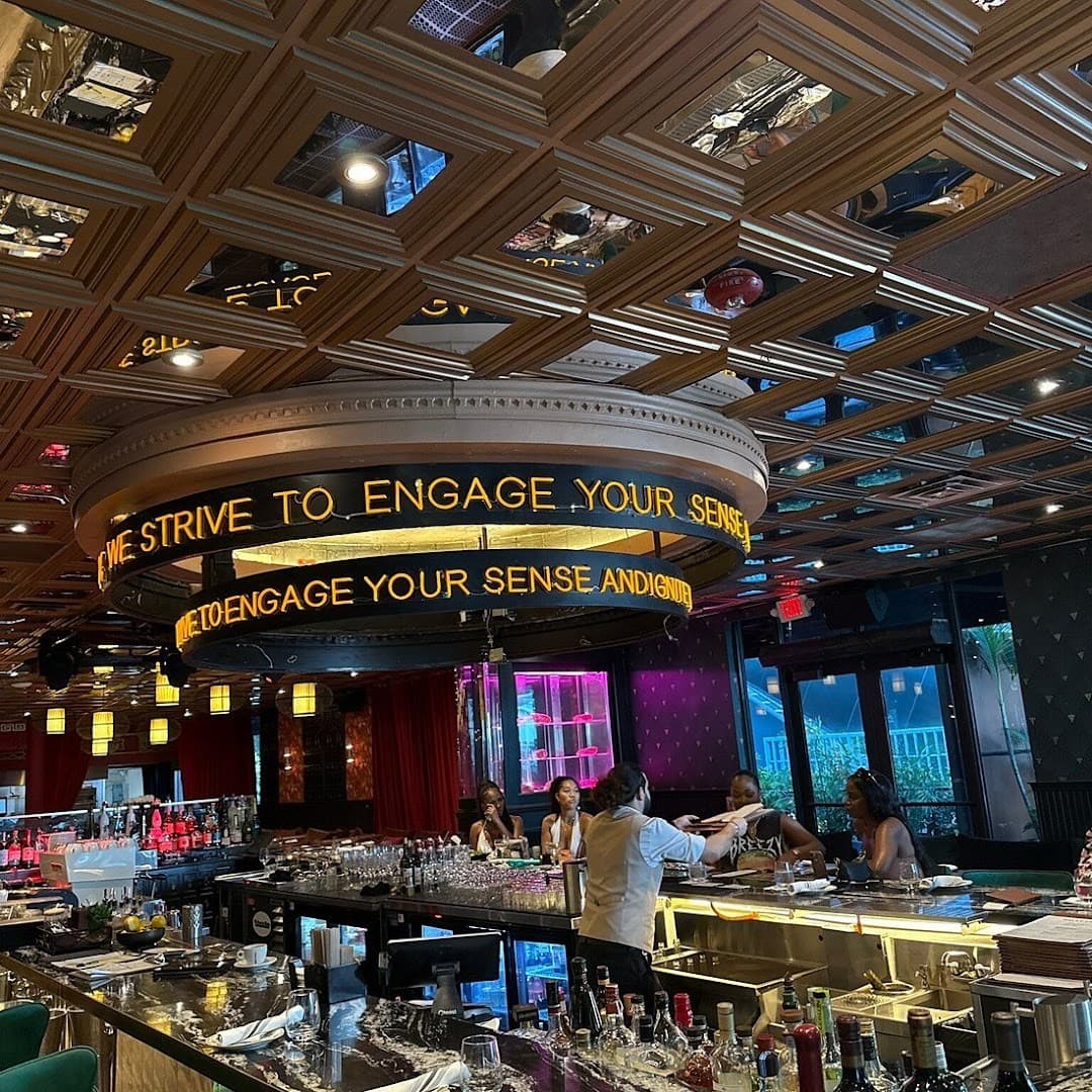 Bar area at Salty Flame restaurant in Miami