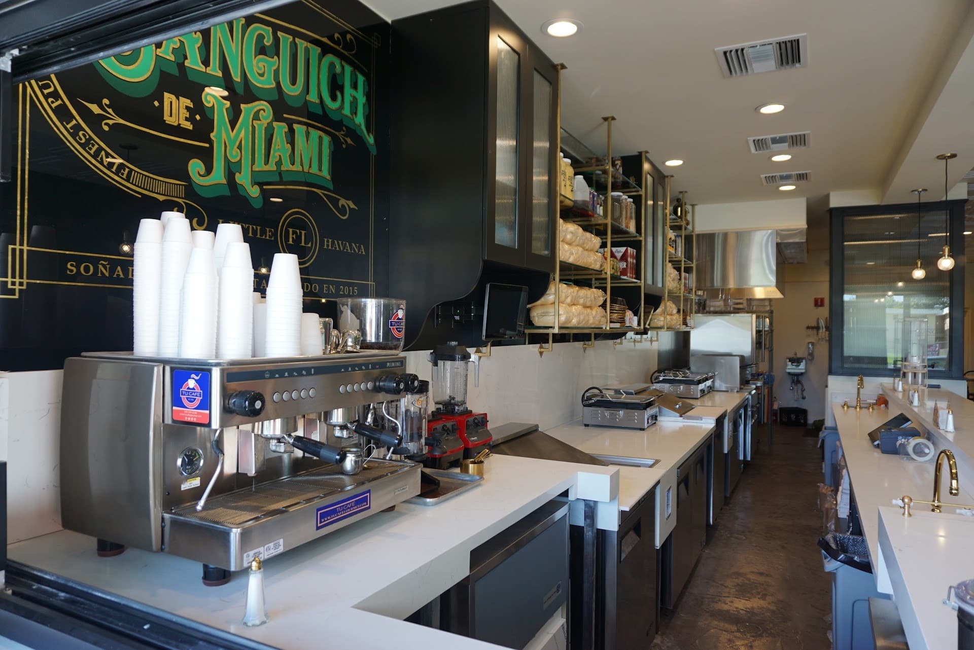 Interior view of Sanguich restaurant in Miami