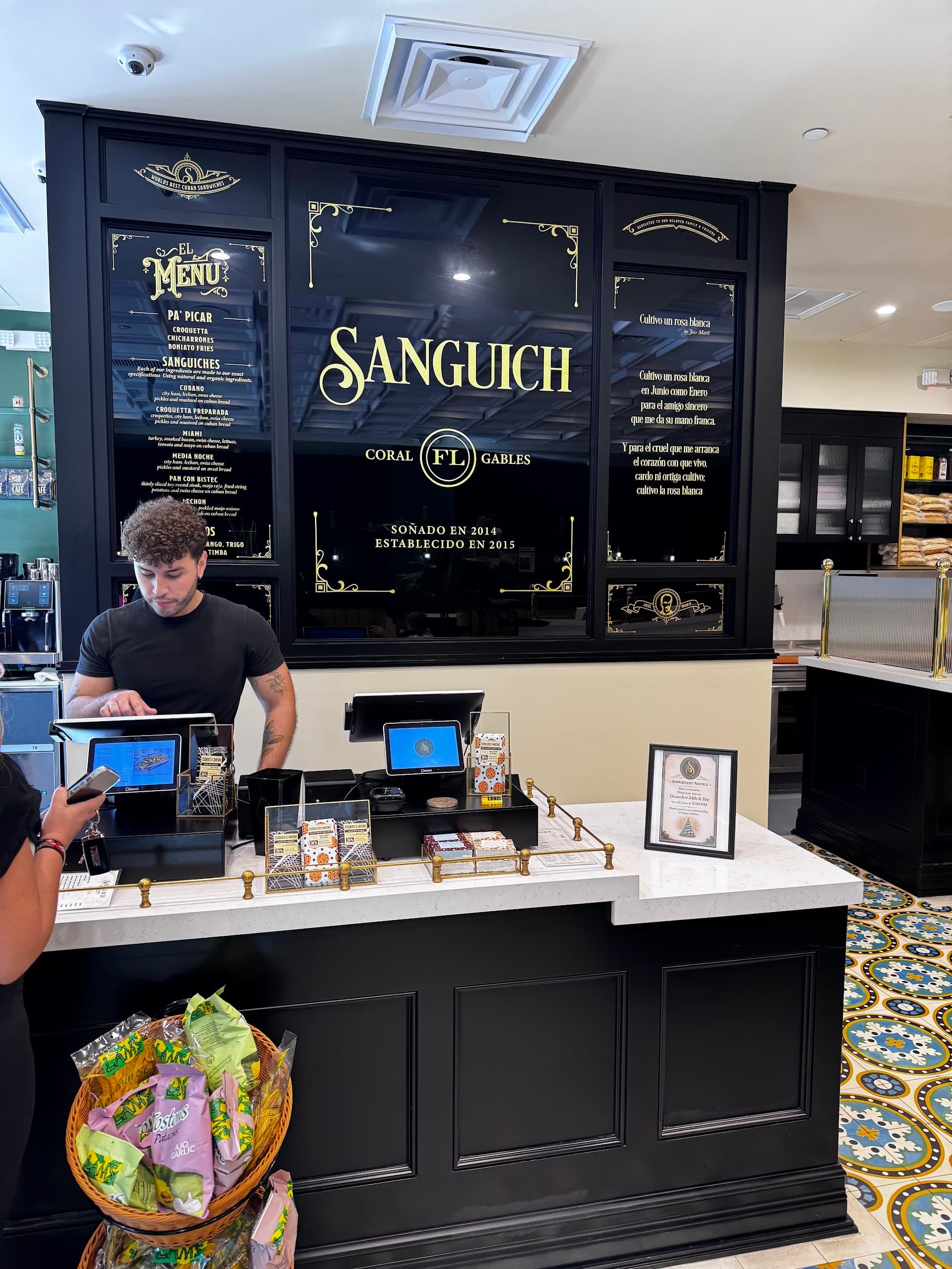 Sanguich restaurant interior in Coral Gables