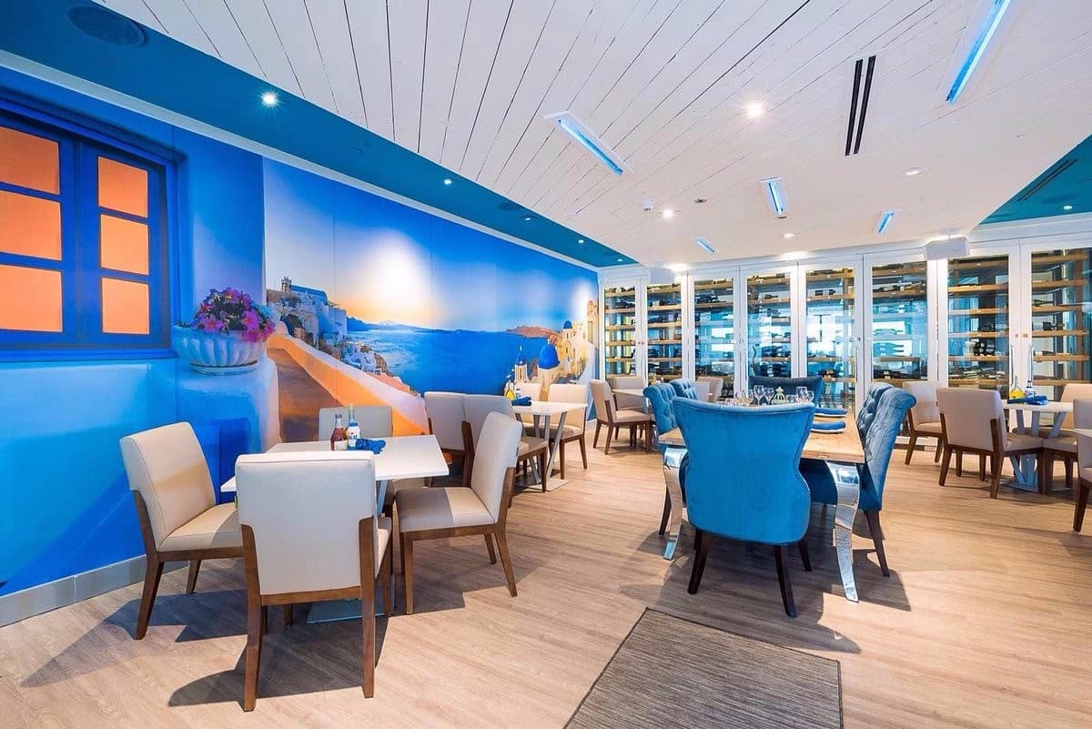 Interior view of Santorini by Georgios at 1690 Collins Ave