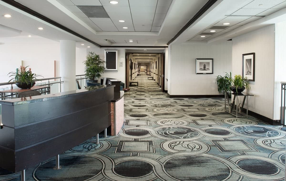 Sheraton Miami Airport Hotel lobby with modern decor