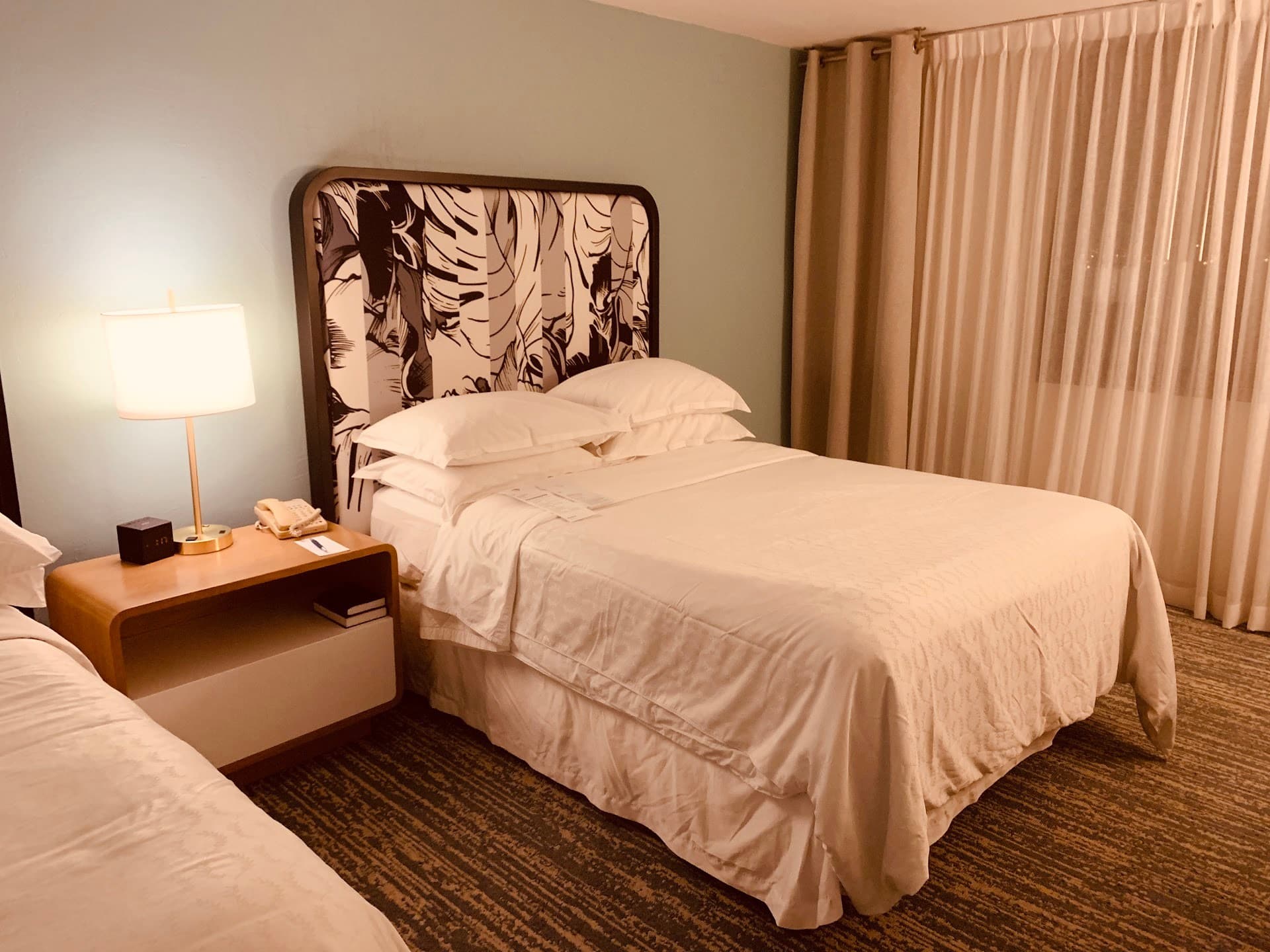 Sheraton Miami Airport Hotel guest room with modern decor