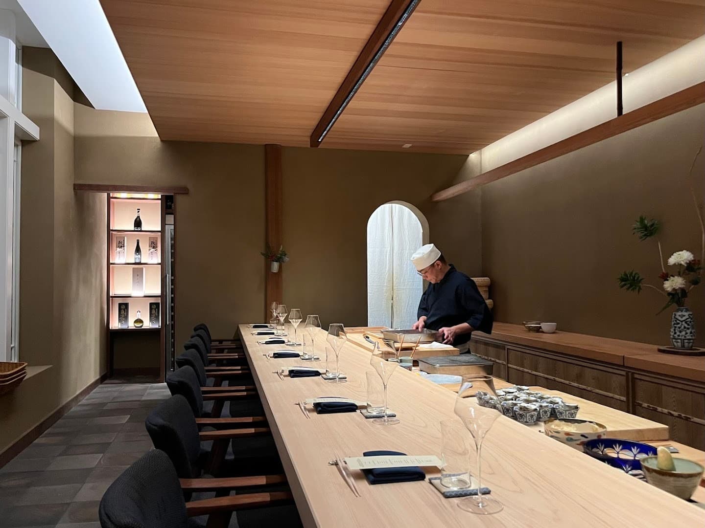 Elegant interior of SHINGO restaurant in Coral Gables