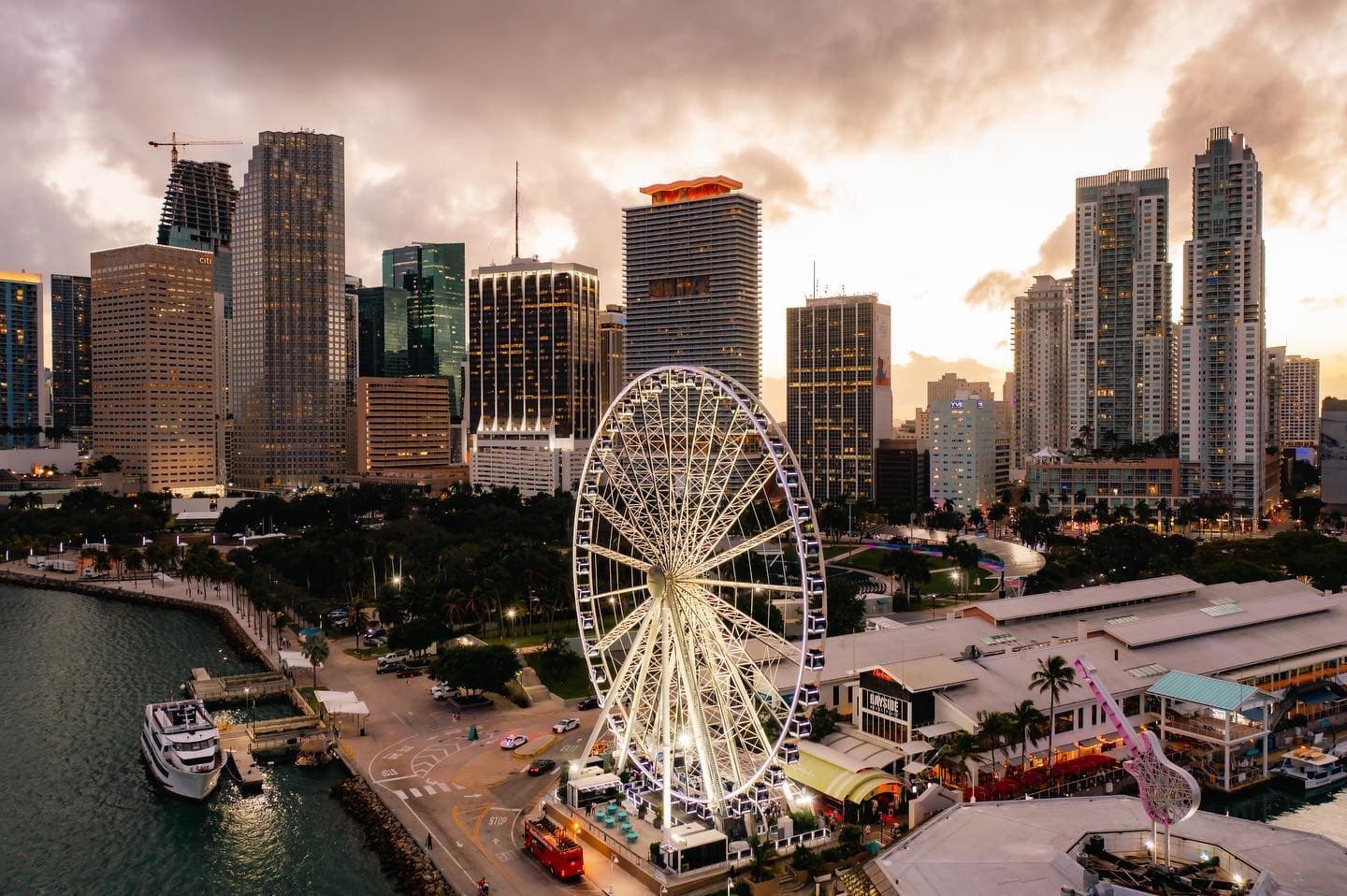 Skyviews Miami Observation Wheel at sunset, Miami
