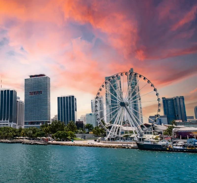 Skyviews Miami Observation Wheel at sunset