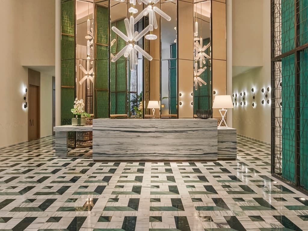 SLS LUX Brickell hotel lobby in Miami