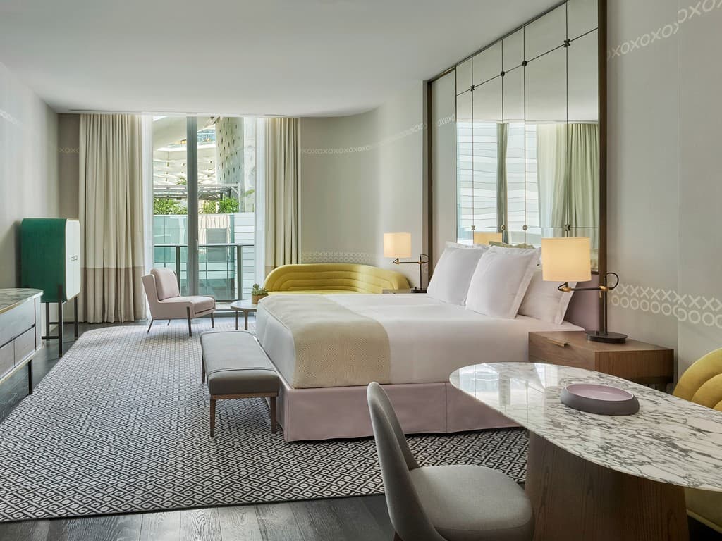 Luxurious guest room at SLS LUX Brickell in Miami